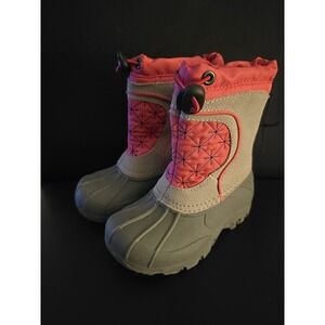 Girls Size 7/8 Sporto Snow Winter Boot  medium Pink Gray Msrp $55